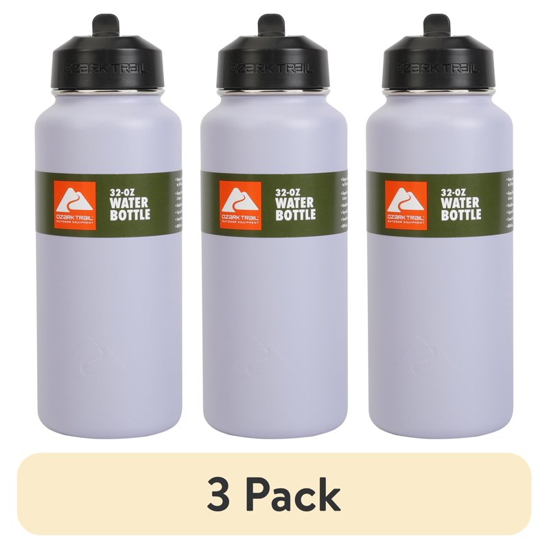 32oz Insulated Stainless Steel Water Bottle with Handle - Purple, 3 Pack