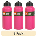32 oz Stainless Steel Insulated Flip Straw Water Bottle - Hot Pink, 3 Pack