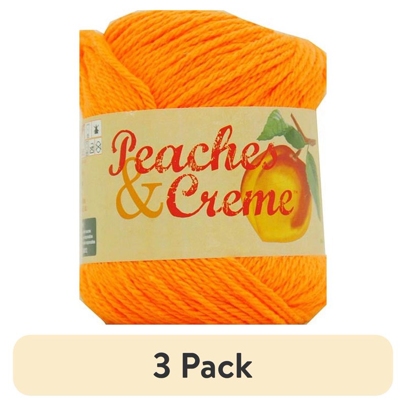 Bright Orange Cotton Yarn 3-Pack - Peaches & Creme Solid Medium Weight