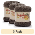 Peaches & Crème Solid Cotton Yarn 3-Pack Dark Taupe - Medium Weight 120 Yards