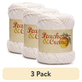 (3 Pack) Peaches & Creme Ecru Cotton Yarn - Medium Worsted Weight 120 Yards
