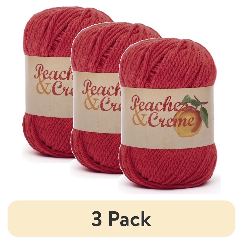 Red Cotton Yarn 3 Pack - Peaches & Creme Medium Worsted Weight 120 Yards
