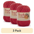 Red Cotton Yarn 3 Pack - Peaches & Creme Medium Worsted Weight 120 Yards