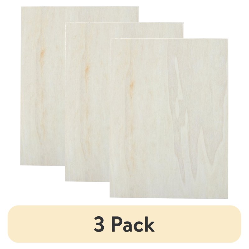 (3 Pack) Large Rectangle Unfinished Wood Plaque - 12 x 9 Inches for Painting & Crafting