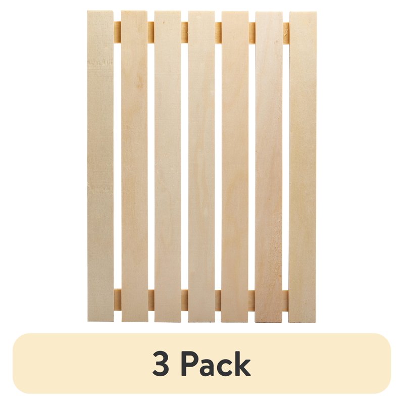 (3 Pack) Wood Surface Plaid Pallet Plaque 9.5x13 Inches - Unfinished Decorative Wall Art