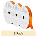 (3 Pack) Offray Satin Ribbon - Torrid Orange 3/8" x 18' - Craft Trim Set