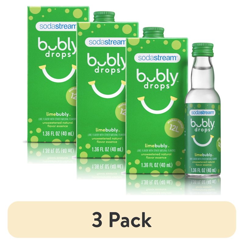 SodaStream Bubly Drops - Lime Flavor, 3 Pack, 1.36 fl oz