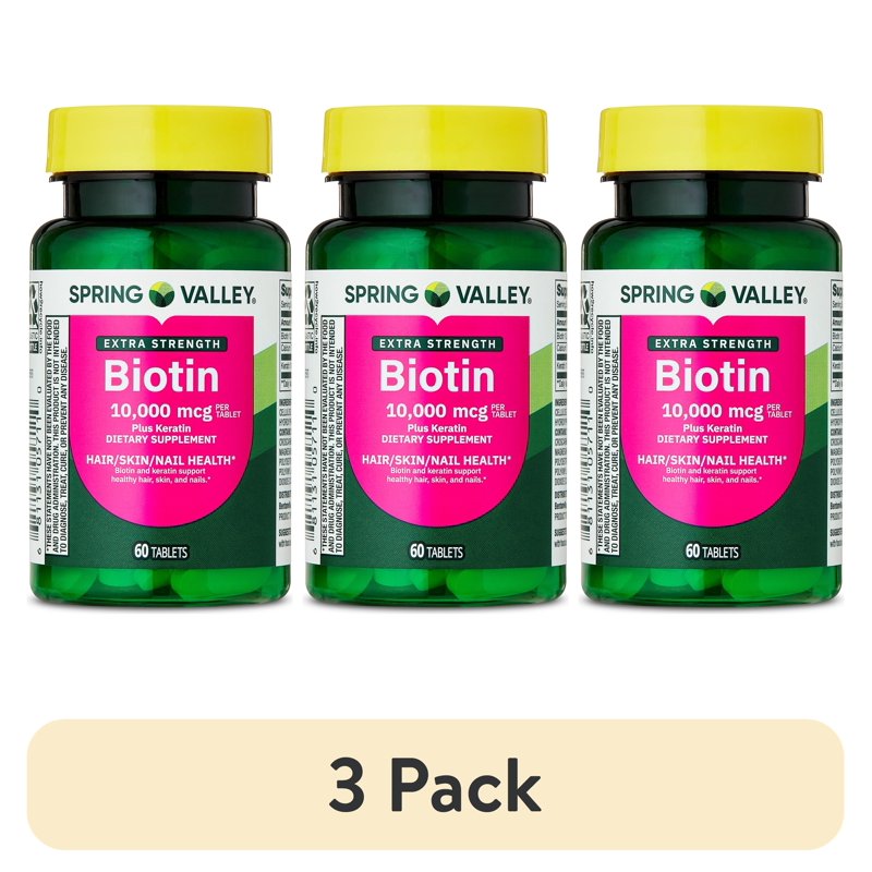 Extra Strength Biotin Plus Keratin Tablets - 10,000 mcg Hair, Skin & Nail