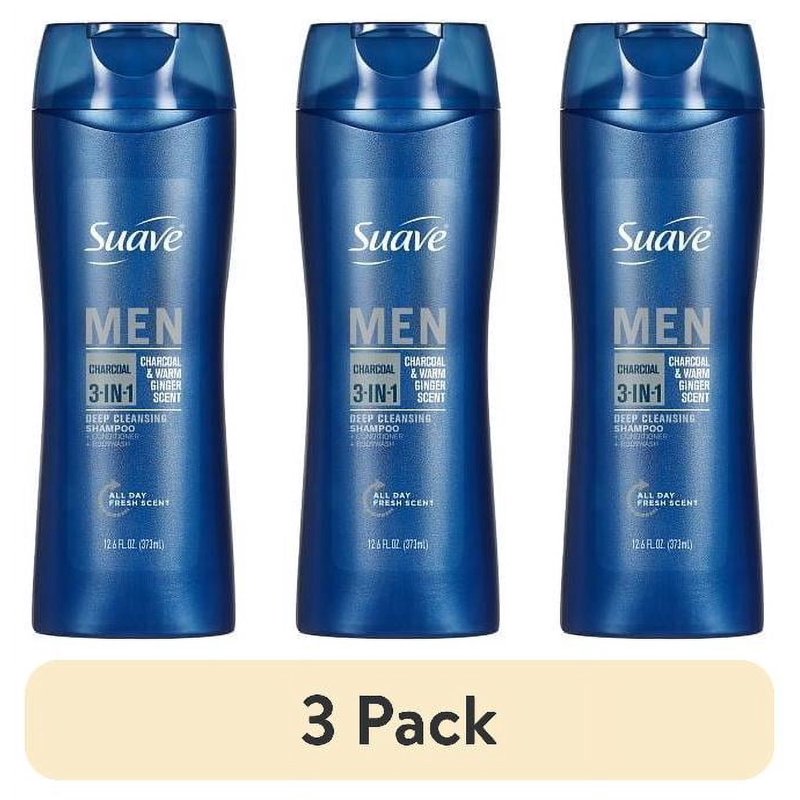 Charcoal 3-in-1 Shampoo, Conditioner & Body Wash for Men - 12.6 oz