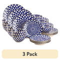 Medallion 12-Piece Ceramic Dinnerware Set - Blue, 3 Pack