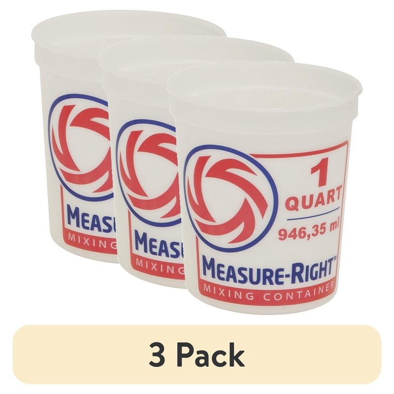 1 Quart Round Plastic Mixing Container - 3 Pack