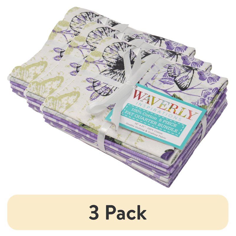 3 Pack Quilting Fabric Bundle - Lilac 100% Cotton Precut Fat Quarters for Sewing & Crafts