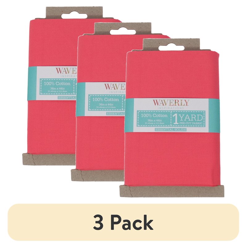 Coral Cotton Fabric 3 Pack - 1 Yard Cut, 44 Inches Wide for Quilting & Sewing