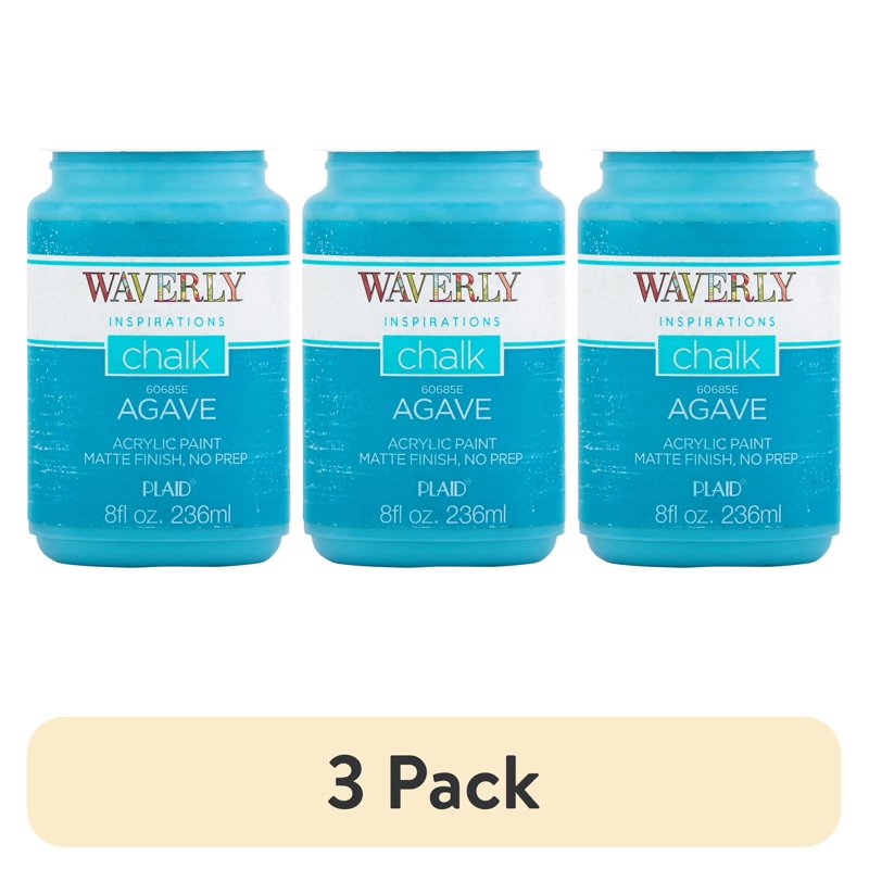 (3 Pack) Waverly Inspirations Chalk Finish Paint - Agave, Ultra Matte, 8 fl oz