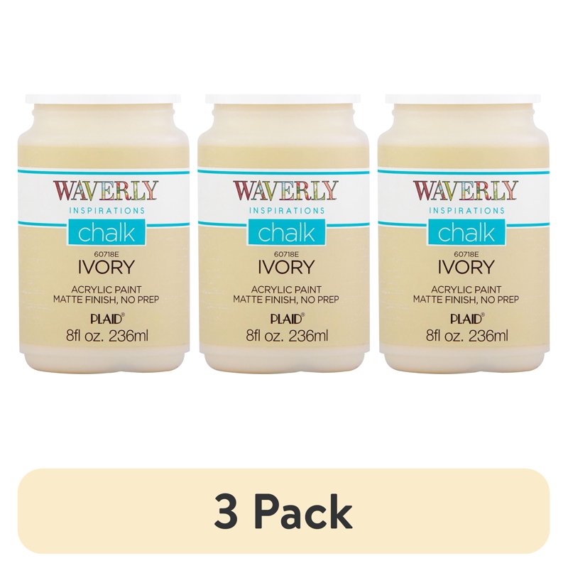 3 Pack Ivory Chalk Paint - Ultra Matte, 8 Fl Oz Home Decor DIY