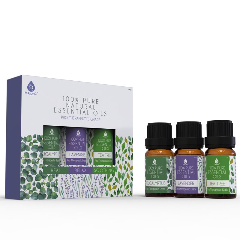 100% Pure Essential Oils - Eucalyptus, Lavender & Tea Tree (3 Pack)