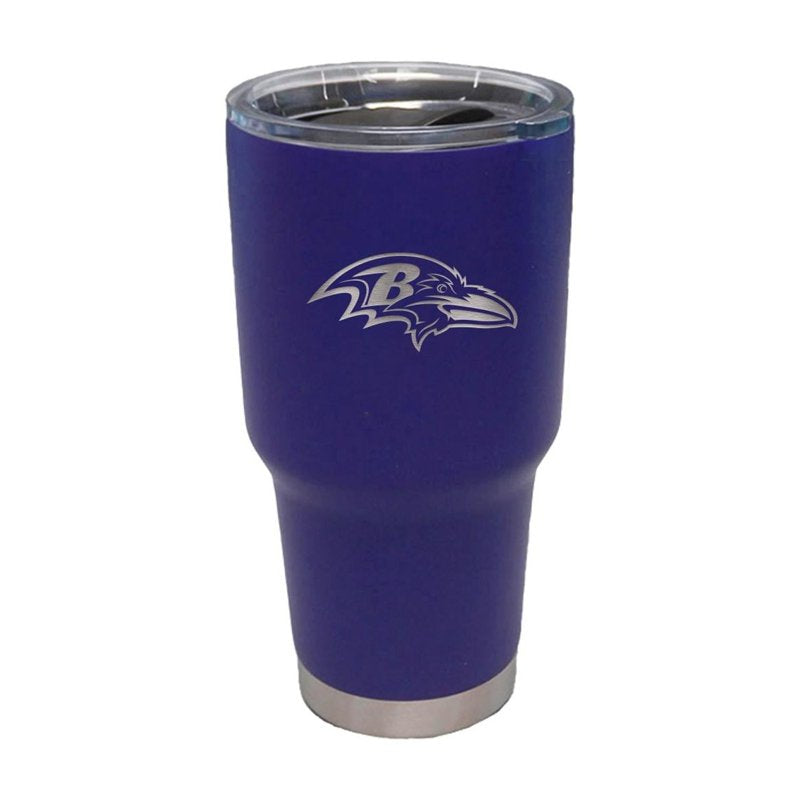 30oz Stainless Steel Tumbler with Baltimore Ravens Logo