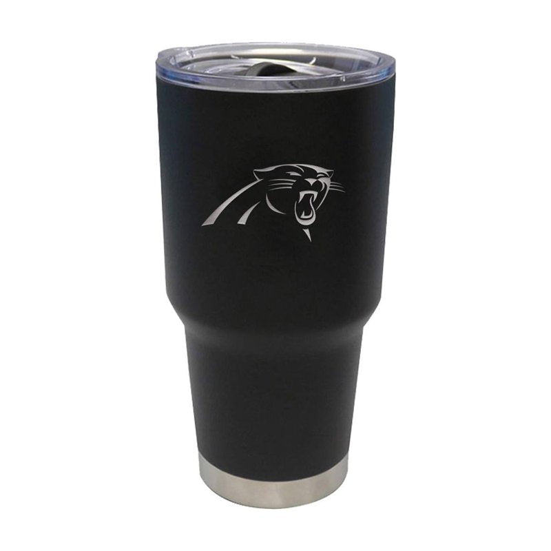 30oz Stainless Steel Tumbler with Carolina Panthers Logo