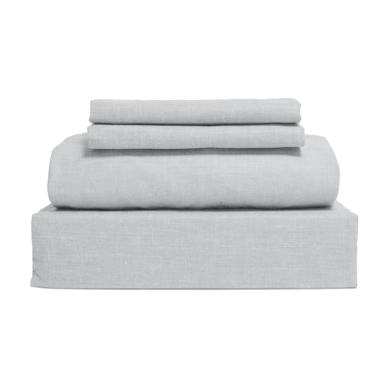 Full Sheet Set - 300 Thread Count Cotton, Grey, 4-Piece Bedding Set