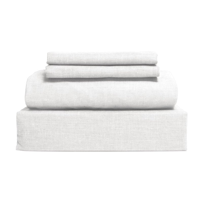 Queen 300 Thread Count 100% Cotton Bed Sheet Set - White - Lintex Variation