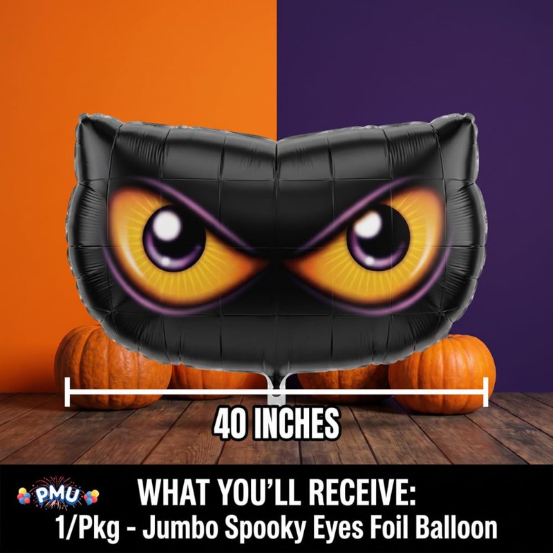 Halloween Spooky Eyes Mylar Balloon - 40 Inch Party Decoration, Package of 1