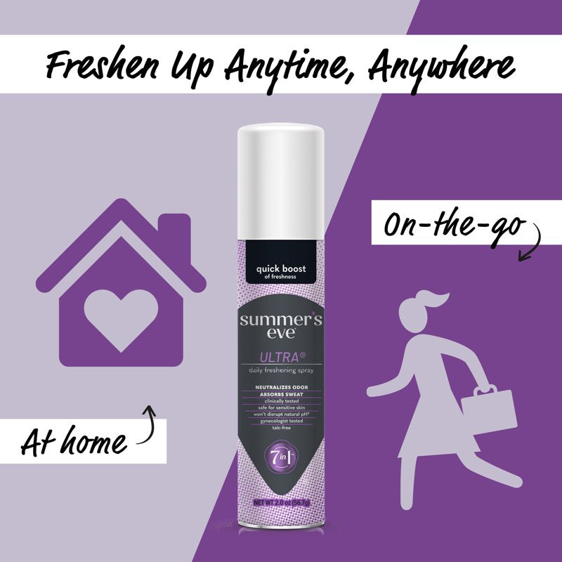 Daily Feminine Deodorant Spray - pH-Balanced & Hypoallergenic, 2 oz