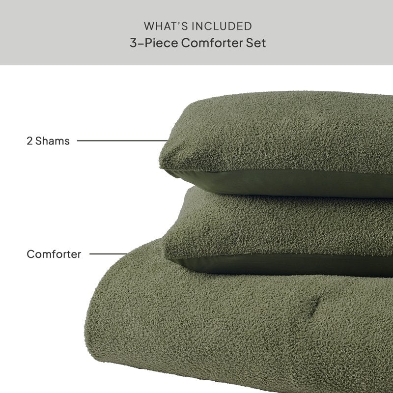 King Cozy Knit Comforter Set with Shams - Cypress Tree Pattern