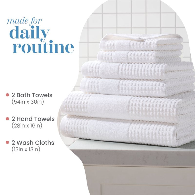 Martex Expression Air Sculpted 6-Piece Towel Set - Cloud White