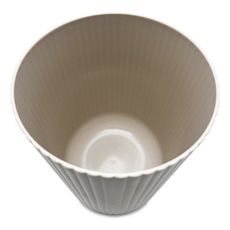 Ribbed Plastic Wastebasket - 1.64 Gallon Beige