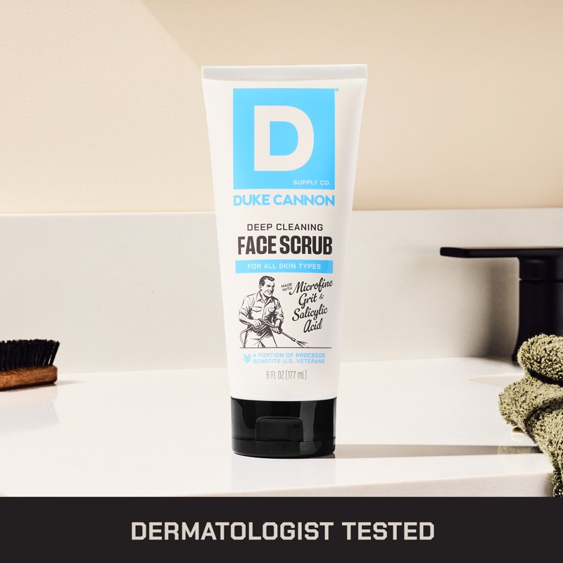 Deep Cleaning Face Scrub for Men - Exfoliating Cleanser, 6 fl oz