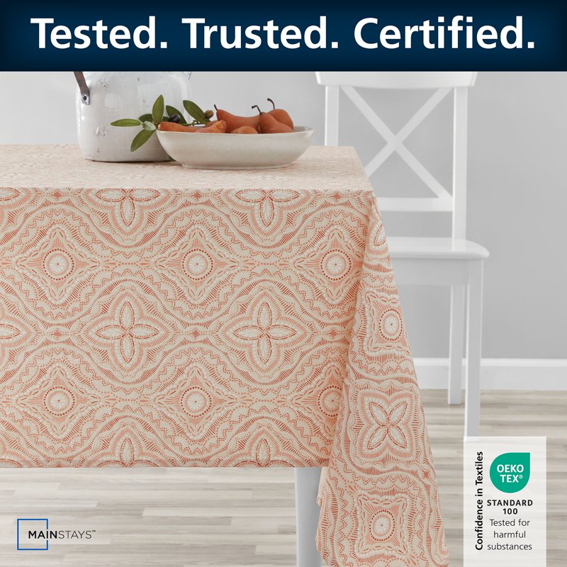 Boho Medallion Tablecloth - 60" x 84" Durable Fabric