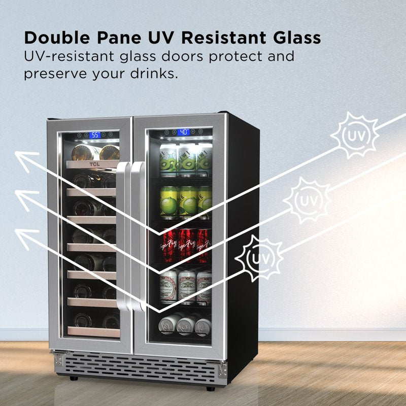 Double Door Wine & Beverage Cooler - 5.3 Cu. Ft. - 20 Bottle Capacity