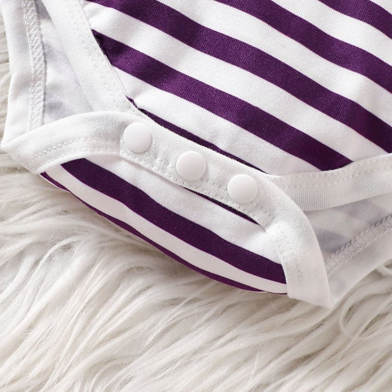A14-Purple Baby Girl Halloween Romper & Skirt Outfit with Headband - 0-3 Months