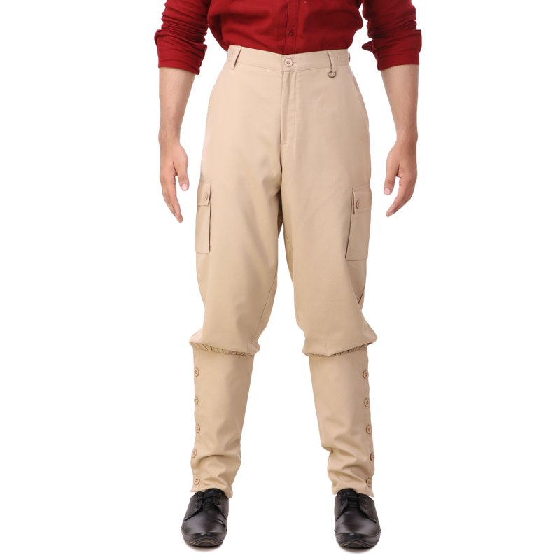 Men's Victorian Steampunk Airship Costume Pants - Beige 2XL