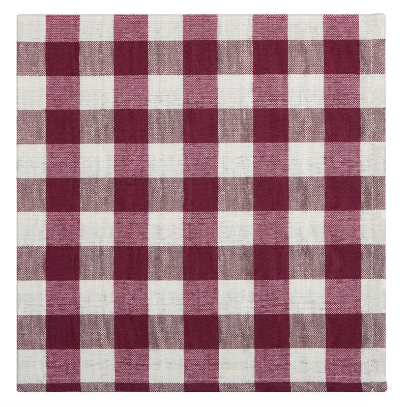 Buffalo Check Dinner Table Napkins - Burgundy - Set of 4