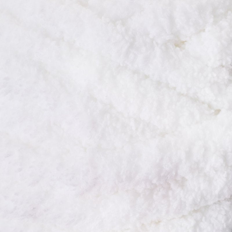 Super Bulky White Chenille Yarn - 31.7 Yards, 100% Polyester, For Knitting & Crocheting