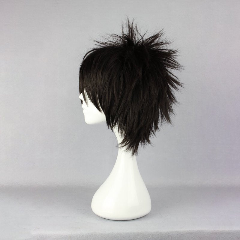 12" Black Straight Wig with Cap for Women - Heat Resistant Synthetic Hair