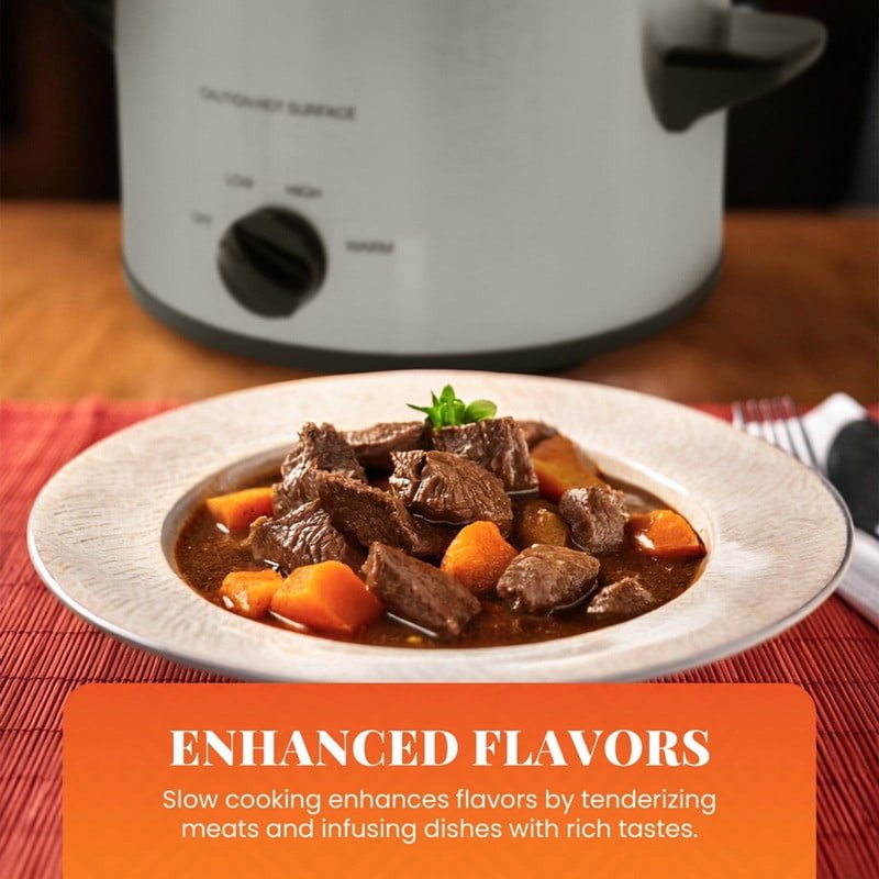 1.5-Quart Mini Slow Cooker - Stainless Steel with Removable Pot