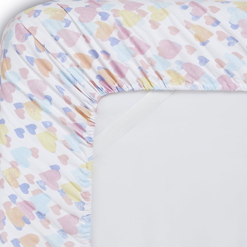 Kids Microfiber Sheet Set - Vintage Hearts Full Size, Bright & Ultra Soft Bedding