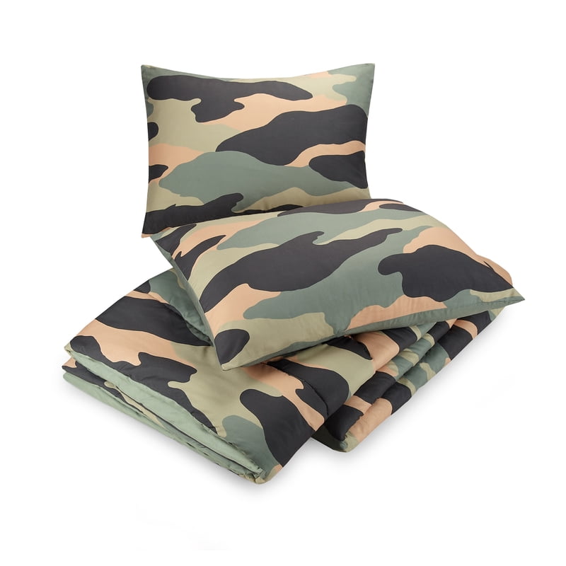 Kids Camouflage Green Comforter Set - Twin 2-Piece Bedding with Shams - Urban Playground
