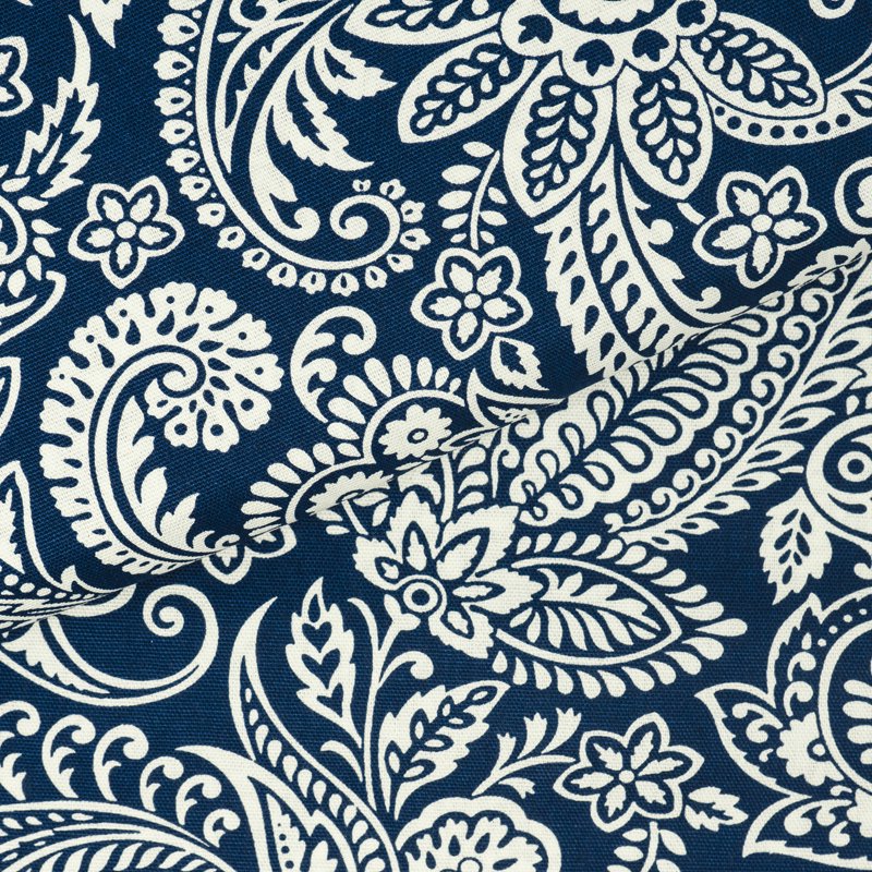 Cotton Duck Fabric Navy Paisley 45-Inch Quilting & Sewing Material