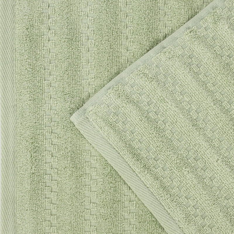Green Cotton Waffle Textured 2-Piece Bath Sheet Set - Zero Twist Absorbent Towels