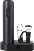 VGY Electric Wine Opener Set, 5 in 1 Rechargeable Automatic Electric Corkscrew with Charging Base, Foil Cutter, Wine Pourer & Vacuum Stopper, Electric Wine Bottle Opener for Home Bar & Wine Lovers