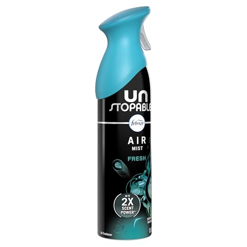 Febreze Air Mist, Air Freshener Spray, Odor Fighting Room Spray, Deodorizer for Home Bathroom Kitchen Office Apartment Dorm Room Classroom, Unstopables Fresh Scent, 8.1oz (Pack of 6)