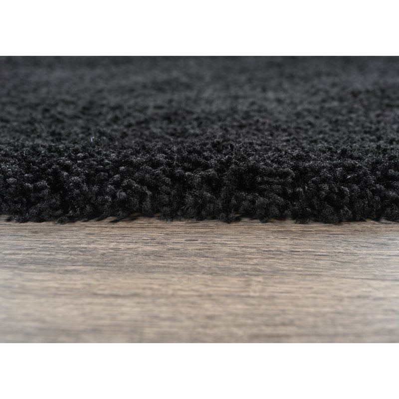 Rectangle Washable Nylon Bath Rug 24x40 Inches Black - Non-Slip Bathroom Mat