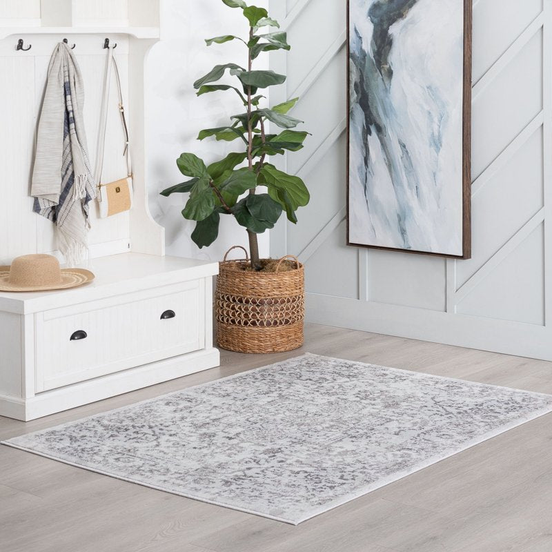 7'10'' x 10'2'' White Traditional Persian Area Rug for Living Room & Bedroom