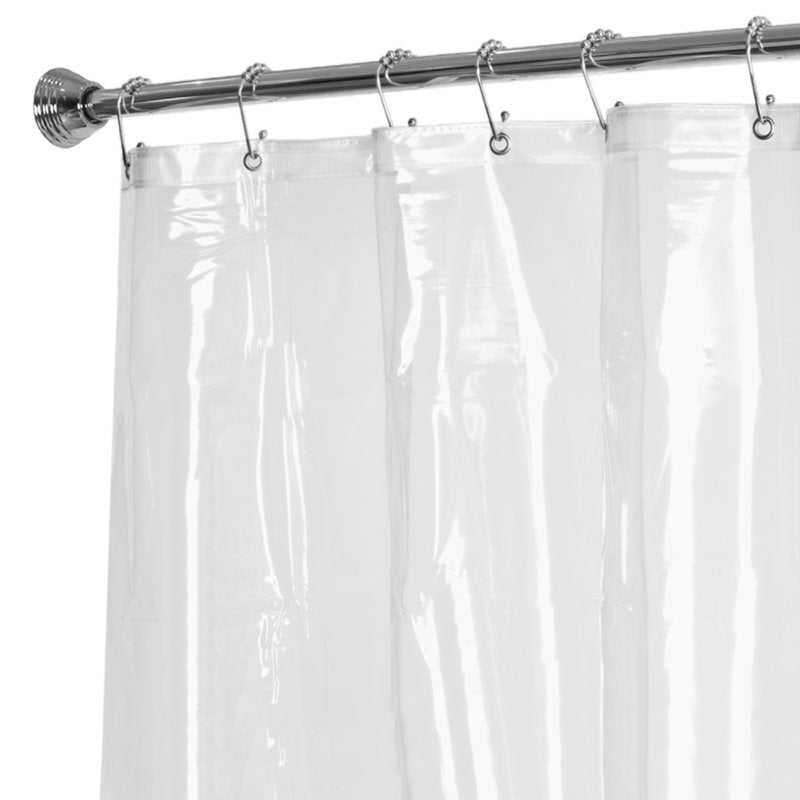 Heavyweight Clear Vinyl Shower Curtain Liner 72x72 Inches - Mildew Resistant, Reinforced Header, Rustproof Grommets - Single Variation