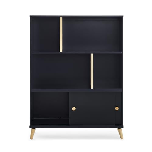 Delta Children Essex Bookcase - Greenguard Gold Certified, Black/Natural