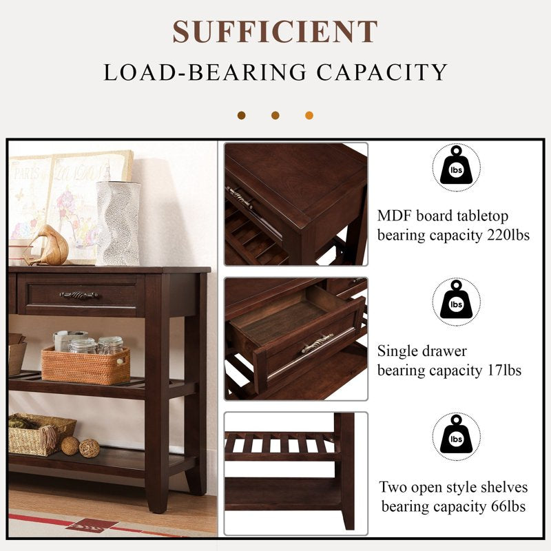 42" Console Table with 2 Drawers - Multi-Functional Entryway Sofa Table