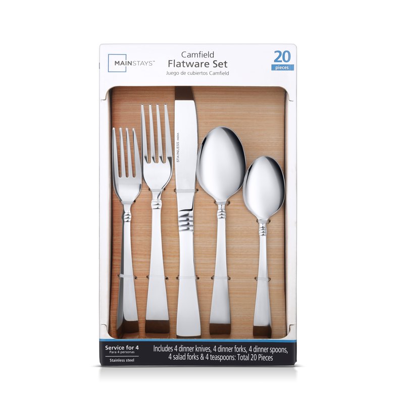 20-Piece Stainless Steel Flatware Set - Camfield Service for 4